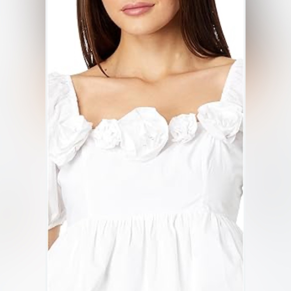 English Factory White Puff Sleeve Top Women’s M Cottagecore